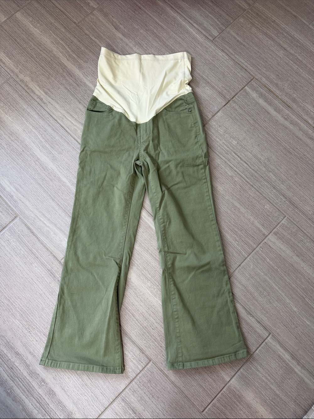 Pinkblush maternity green flare pants